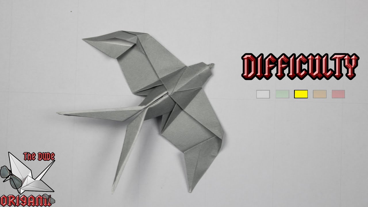 [ORIGAMI TUTORIAL] Swallow (Mindaugas Cesnavicius) || Animals
