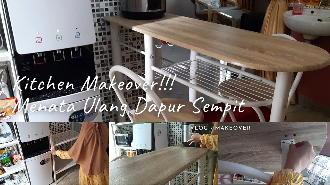 MAKEOVER DAPUR‼️ MENYIASATI DAPUR SEMPIT PASANG MEJA MAKAN MINI BAR‼️ #dapurminimalis