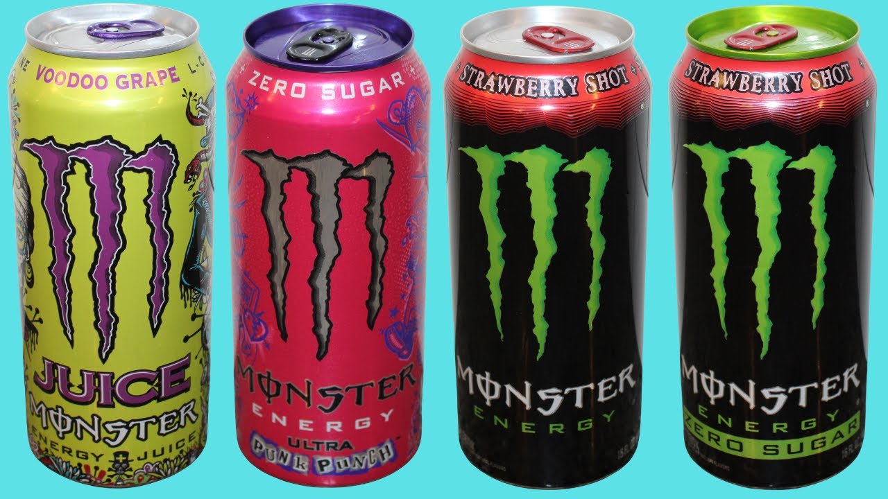 Monster Energy: Juice Voodoo Grape, Punk Punch, Strawberry Shot Regular & Zero Sugar Review