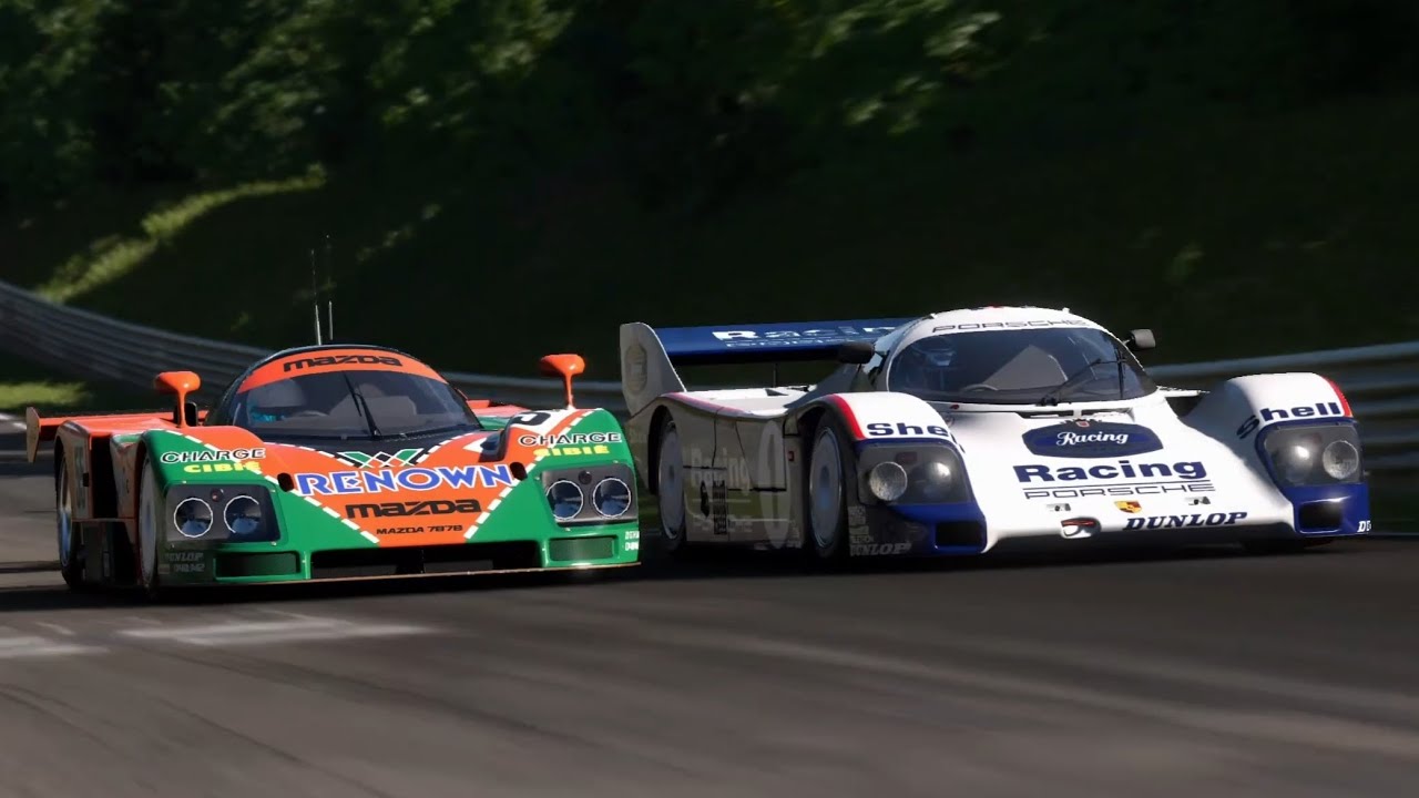 Mazda 787B 1991 vs Porsche 962 C 1986 at Nordschleife Track Day
