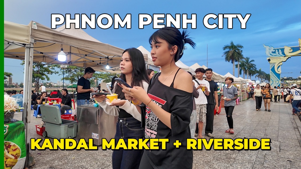PHNOM PENH CITY TOUR - PSAR KANDAL MARKET AND STREET FOOD TOUR [4k] walking tour