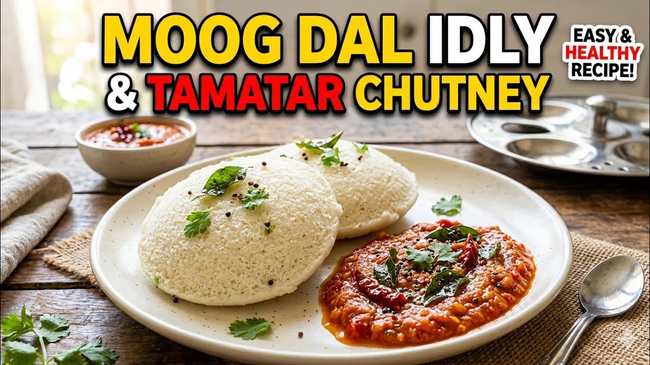 Moong dal idly with moogfali or tamatar ki chutney recipe #food#recipe #healthyfood #dietplan 
