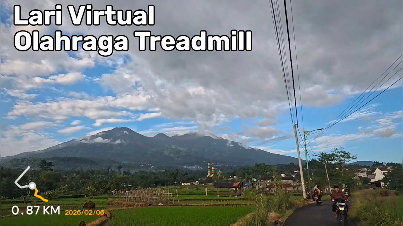 Lari Virtual - 2 km - Ketanireng Pasuruan - Pemandangan Gunung Arjuno Welirang - Full musik