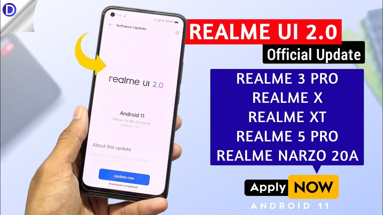 Realme UI 2.0 Update for Realme 3 Pro/5 Pro/X/XT/Narzo 20A | realme UI 2.0 Update Official Date ⚡⚡