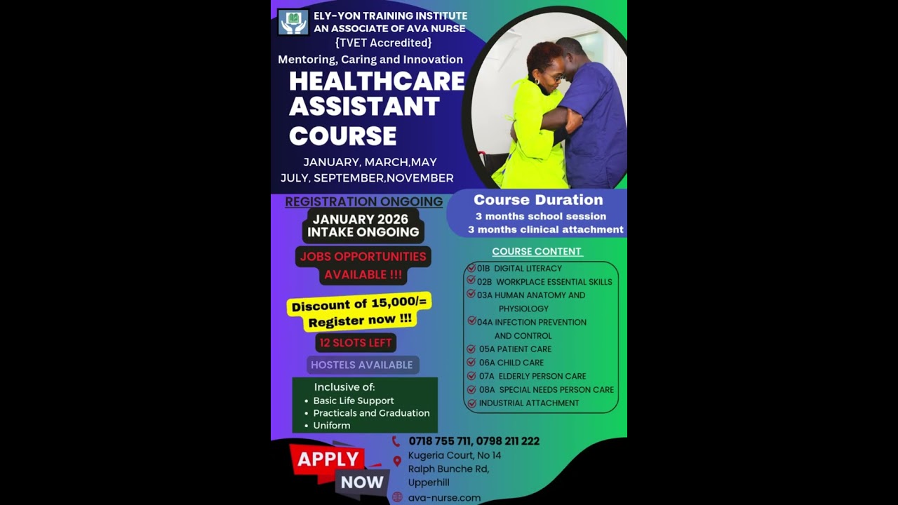 Enroll for the HCA January 2026 Intake at AVA Nurse and become the difference the world needs