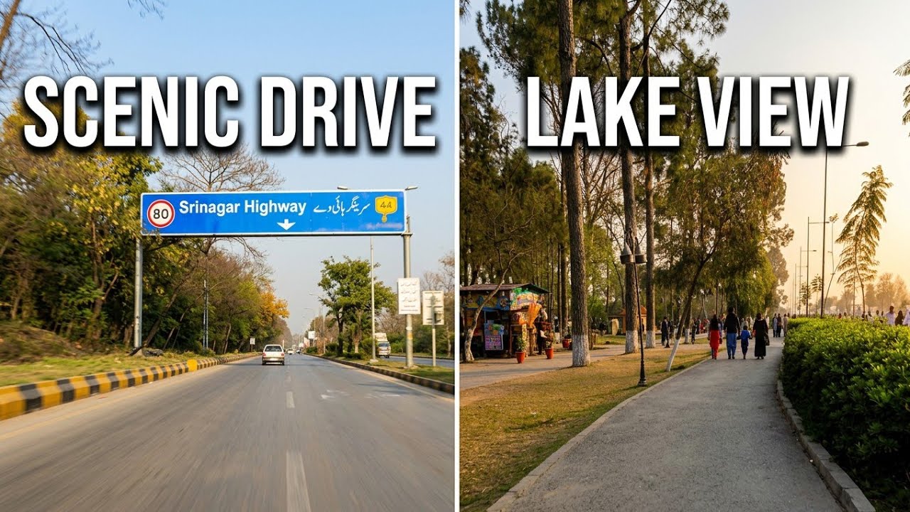 🚗 Scenic Drive on Srinagar Highway & Beautiful Lake View Park, Islamabad! 🇵🇰🌿😍