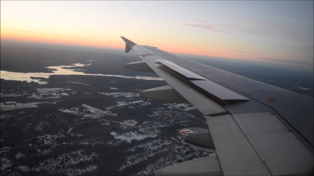 Airbus A319 Landing. TF Green Airport Providence RI