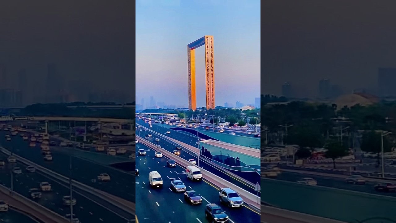 Dubai time frame evening view #travel #dubailfe #timeframe #dubaivlog