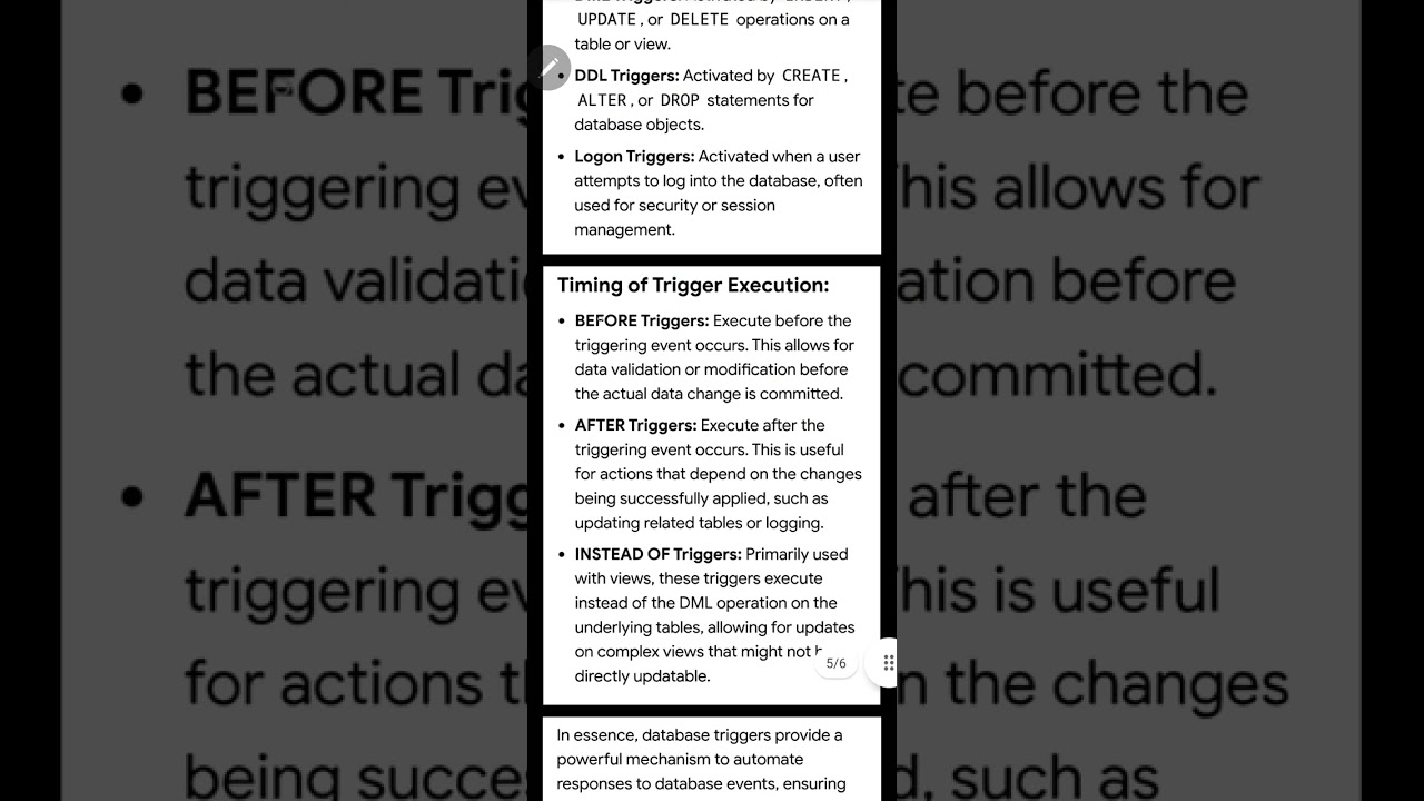 Databse Triggers
