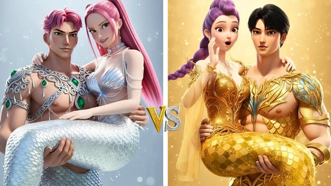 Gold vs Silver Mermaid Couple Makeover | K-Pop Demon Hunters | GOLD VS SILVERA