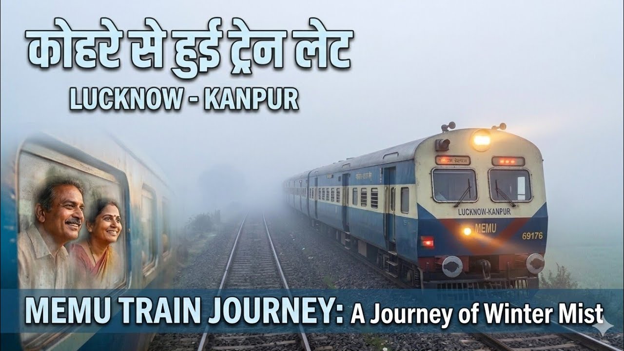 Winter Morning Train Journey In Lucknow Charbagh- Kanpur Central MEMU Till Amausi Railway Station...