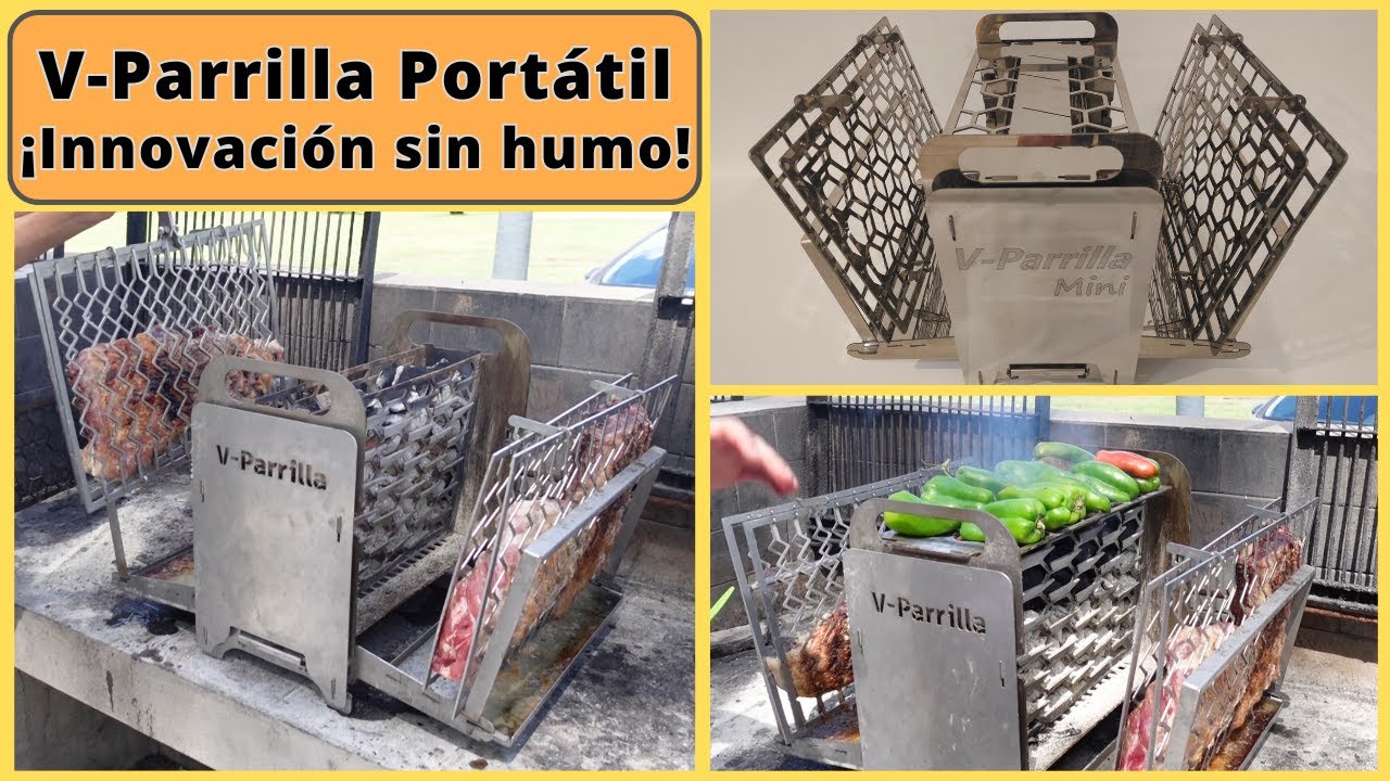 V-Parrilla Portátil - Disfrutá tu asado sin humo y fácil (Cocinando Asado, Vacío, Bondiola y más)