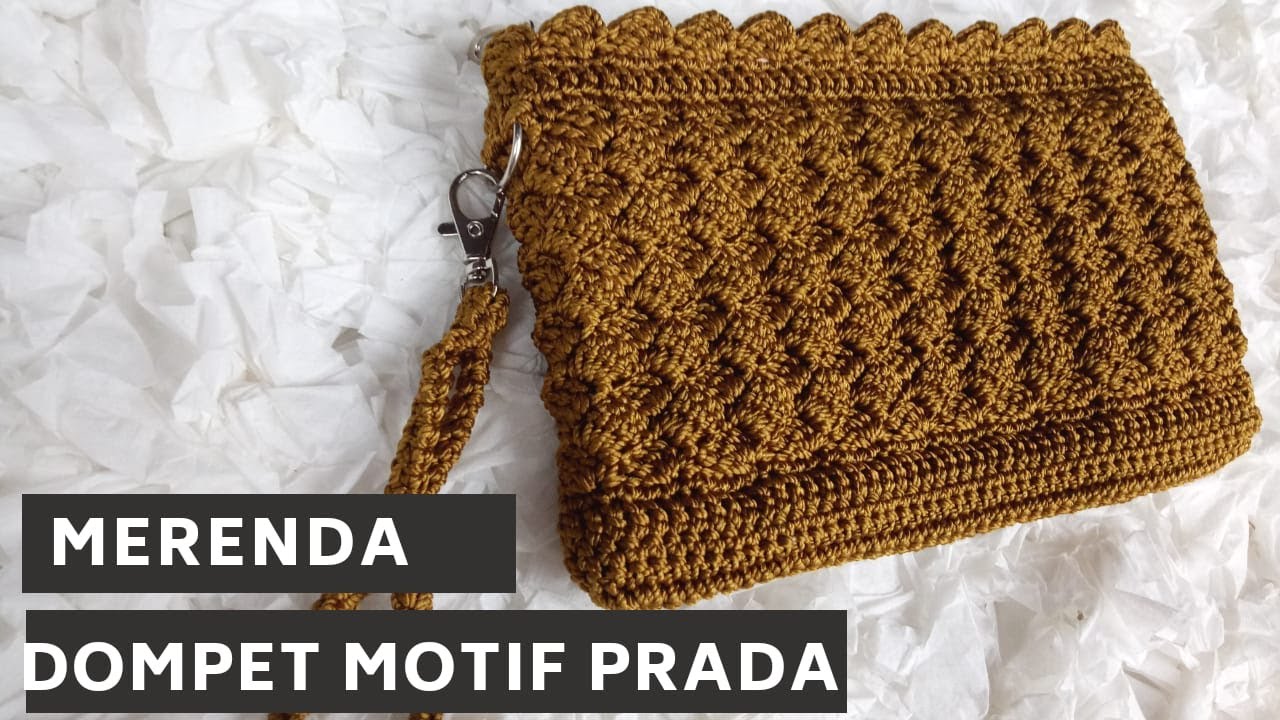Dompet rajut motif prada || crochet prada motif purse