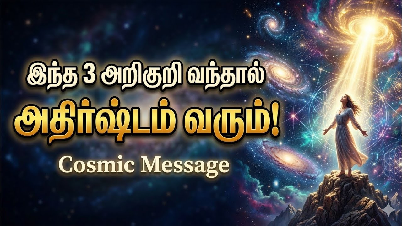 இந்த 3 அறிகுறி வந்தால் அதிர்ஷ்டம் வரும் | Cosmic Message Tamil | Universe Signs Tamil