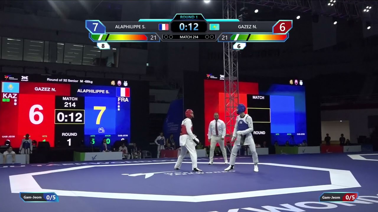 214 Round of 32 M  68kg FRA ALAPHILIPPE S  KAZ GAZEZ N  PGM