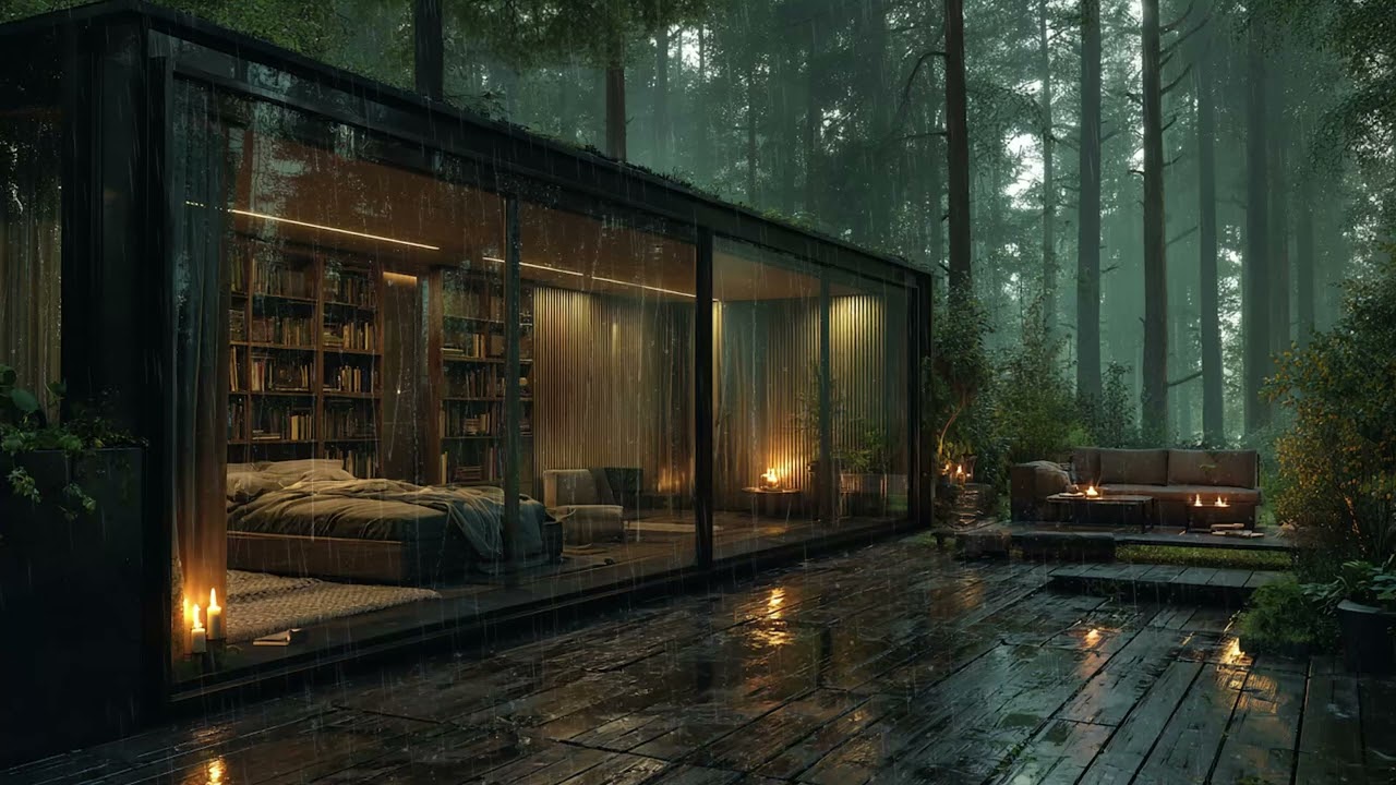 Rain turns moments into memories 🎹🌲Soft Piano & Rain Sounds in a Cozy Forest Cabin 🌧️ Relaxing ASMR