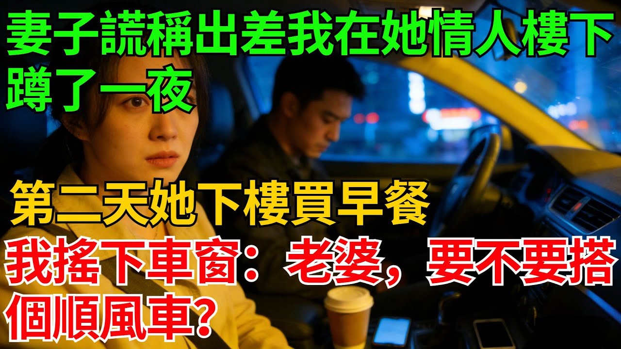 妻子謊稱出差三天，我卻在她情人家樓下蹲了一夜，第二天她下樓買早餐，我搖下車窗：老婆，要不要搭個順風車？【反轉情緣】#婚姻反转#冷静复仇#情感故事#夫妻#都市情感#职场情缘#短篇故事