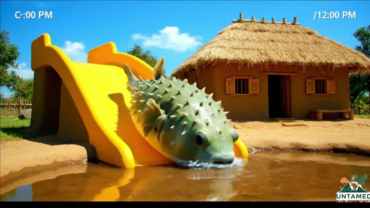 Animals Try The Waterslide For The First Time!