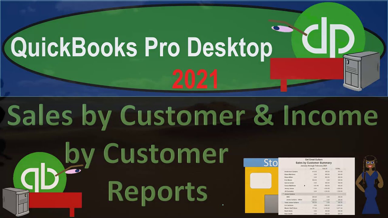 Sales by Customer & Income by Customer Reports 4.20 QuickBooks Pro 2021