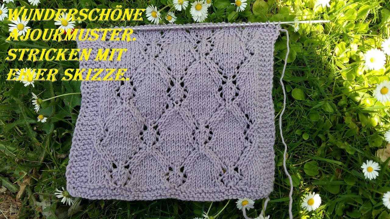 721*Wunderschöne Ajourmuster. Stricken mit einer Skizze.Tutorial Handarbeit