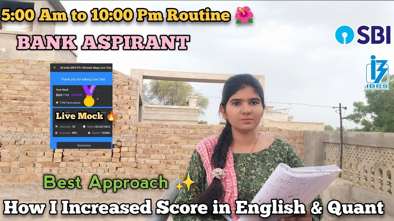 How To Tackle English & Quant in Mock Tests ✨ | SBI PO Routine 🌺 #studyvlog #sbipo
