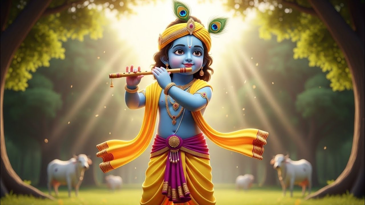 Bal Krishna Bhajan 🦚 | Kids Special Krishna Song | 3D Realistic Animation