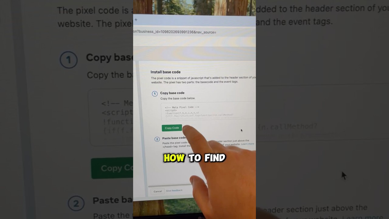 Как найти базовый код метапикселя #metapixel #facebookpixel #basecode