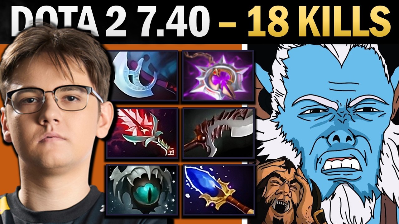 Phantom Lancer Pro Carry with Manta and 18 Kills - Dota 7.41