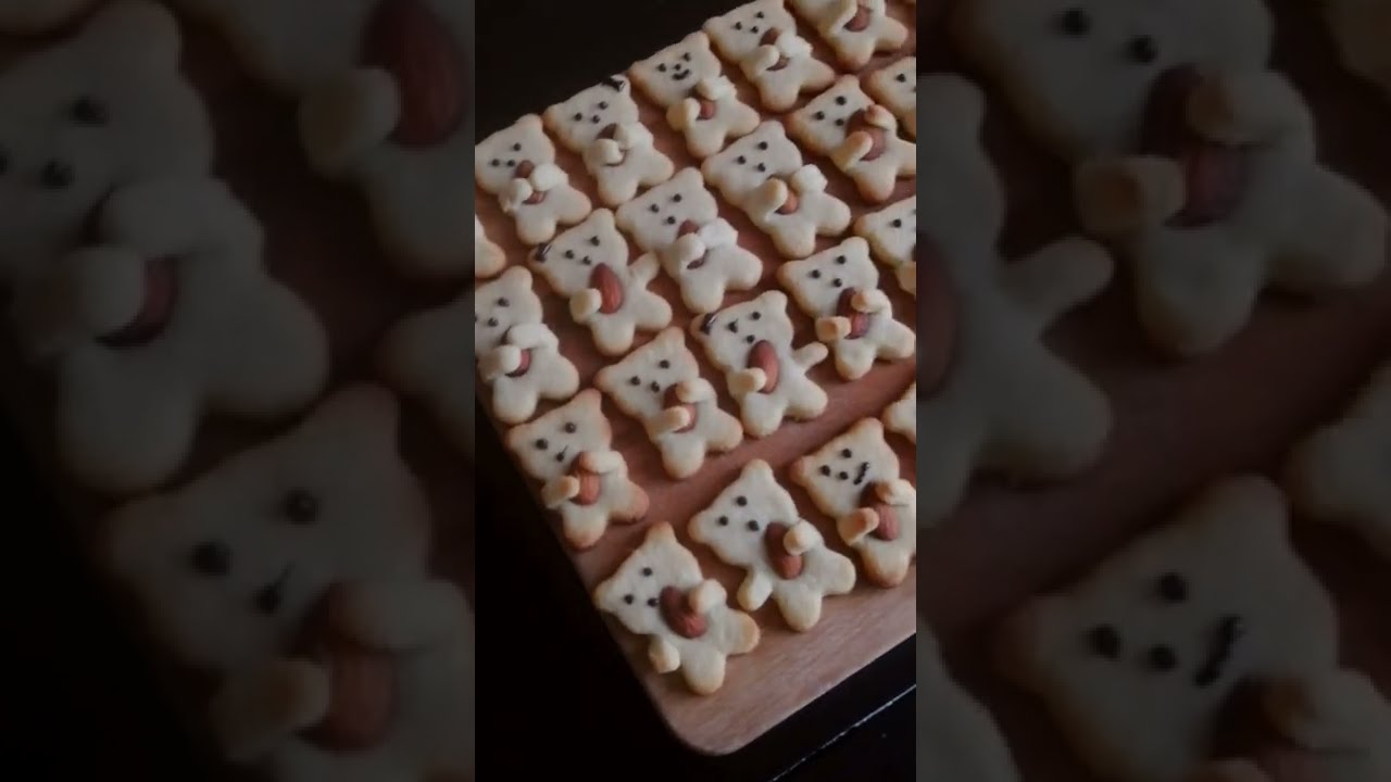 Bear cookies with almonds tutorial #Shorts