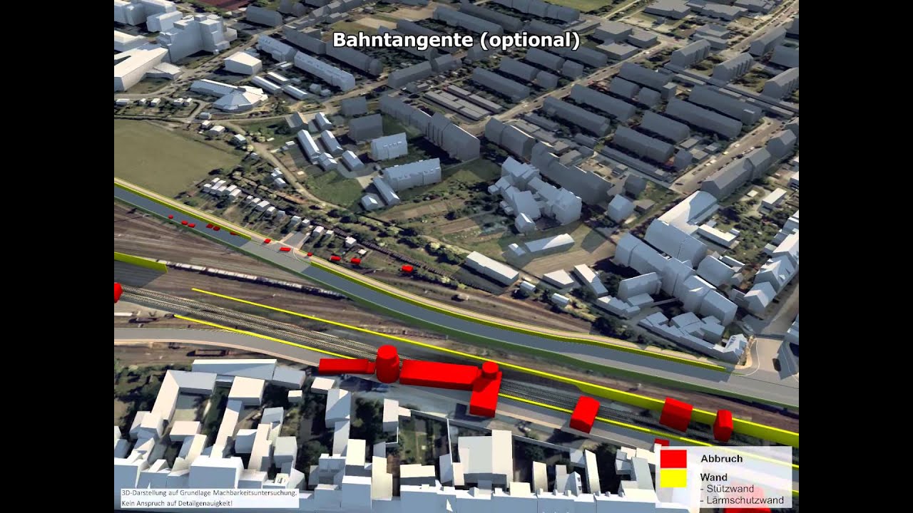 Bahnausbau Bamberg: Visualisierung der Durchfahrung mit Tunnel