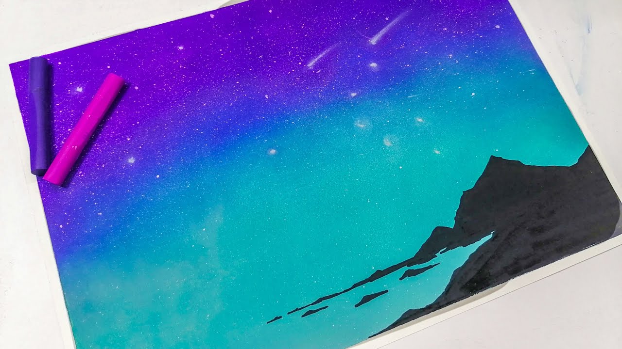 PAISAJE ESTRELLADO ✨ || FÁCIL || GISES PASTEL