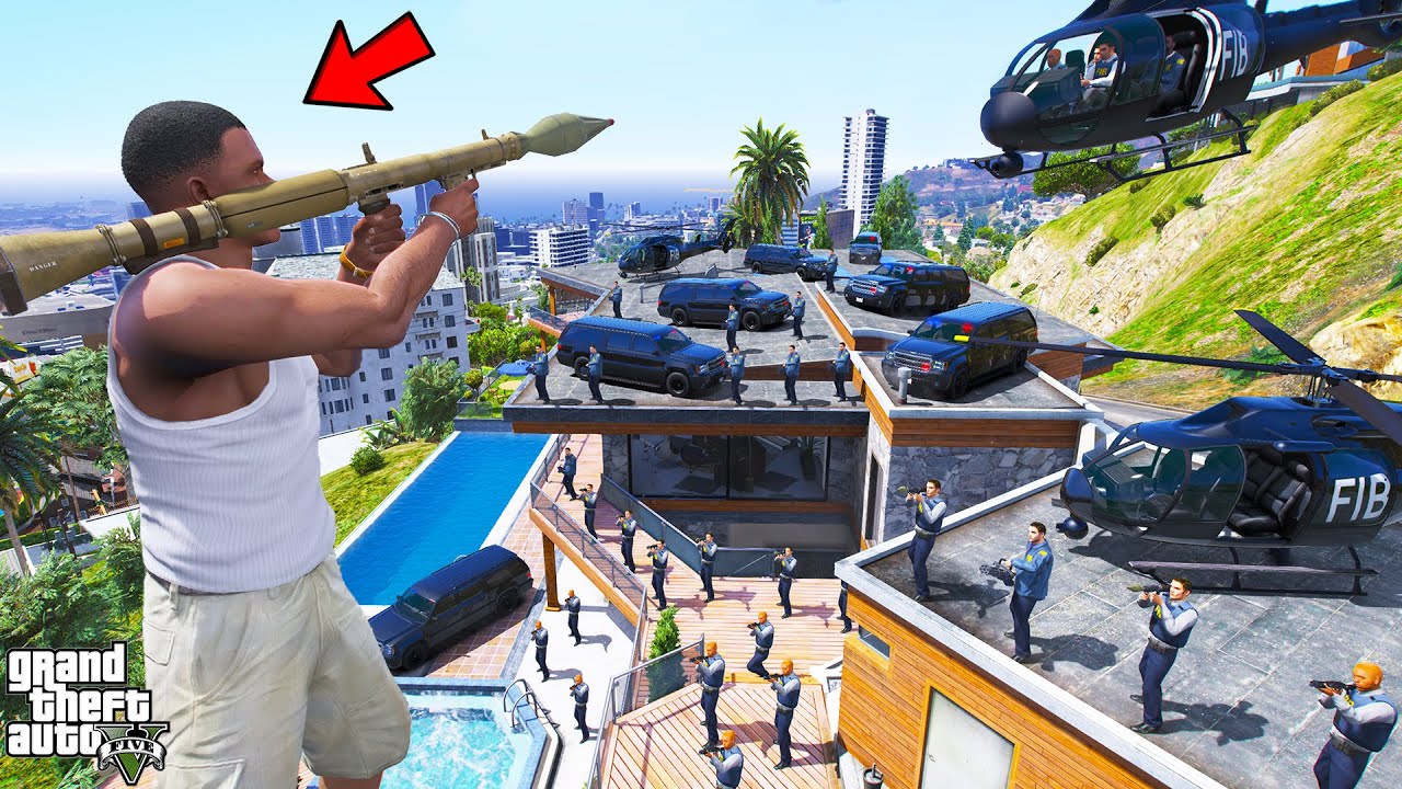 Franklin's House Raided By FBI In GTA 5 | SHINCHAN and CHOP