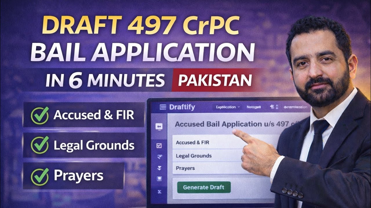 Draft 497 CrPC Bail Application in Just 6 Minutes | Complete Pakistan Tutorial | Draftify