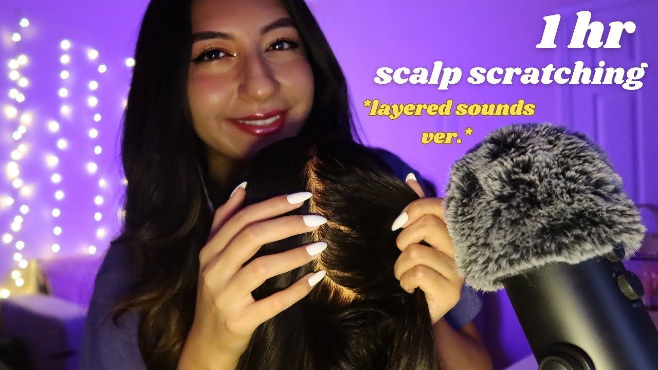 low-light ASMR 1HR Scalp Scratching Heaven 🤤 | scalp attention + hair parting (Layered Sounds Ver.)