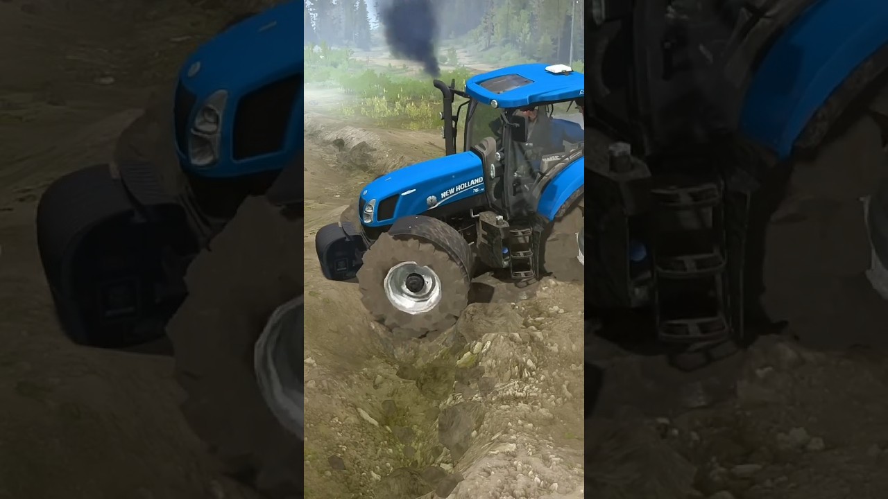 Spintires: Mudrunner - NEW HOLLAND T6-175 Driving in Deep Mud!