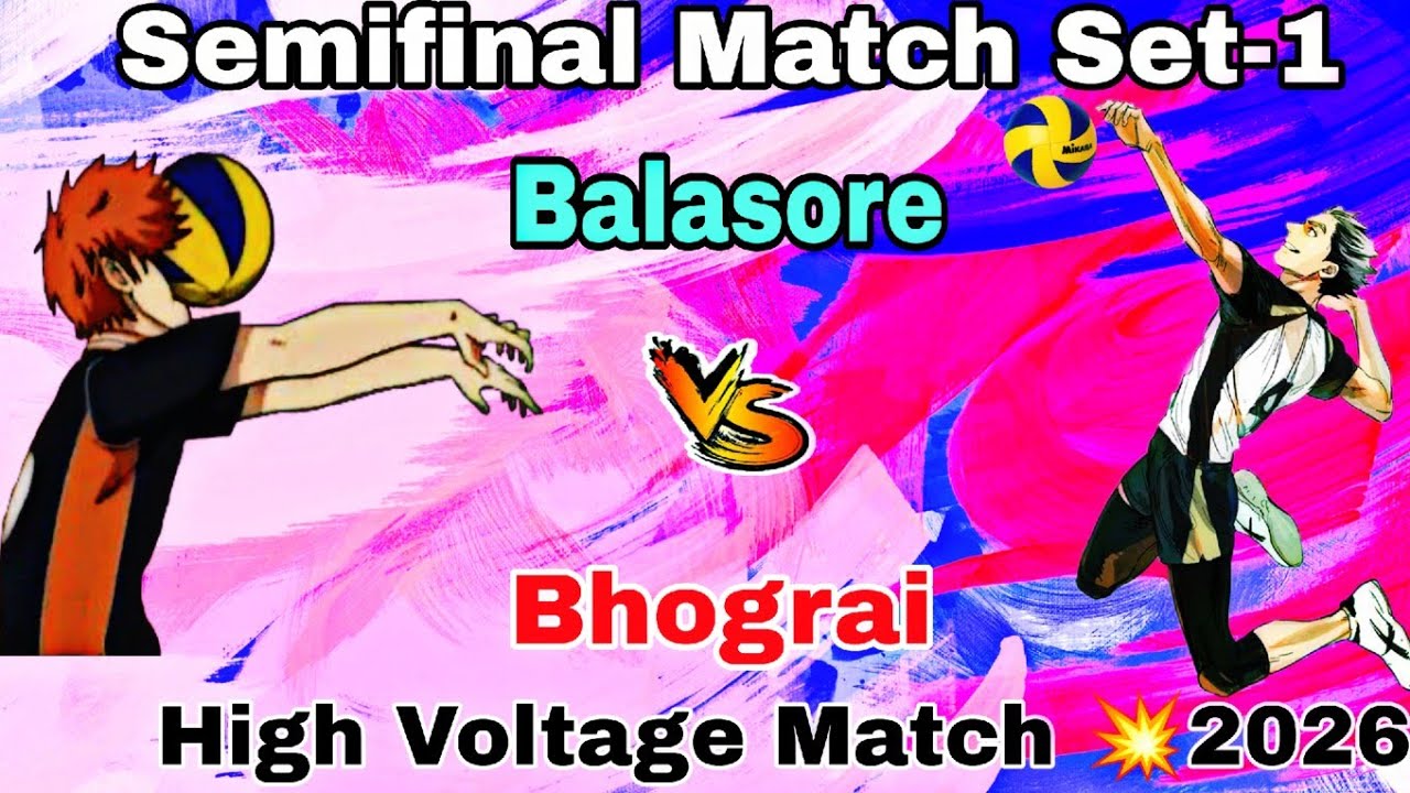 SEMIFINAL MATCH 💥 BALASORE 🆚 BHOGRAI 🔥SET-1 HIGH VOLTAGE SMASH # UDAMBAR VOLLEYBALL TOURNAMENT 2026