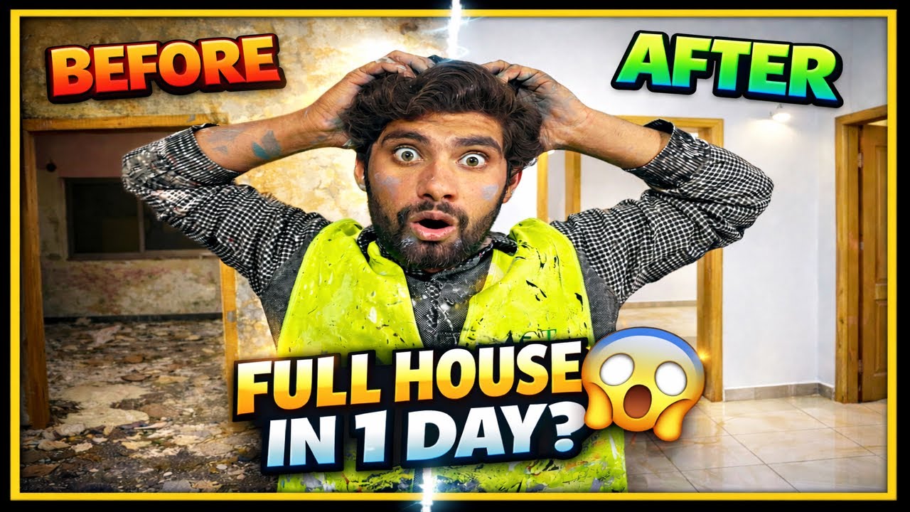 One Day Full House Paint Challenge 😱 | Before After Transformation