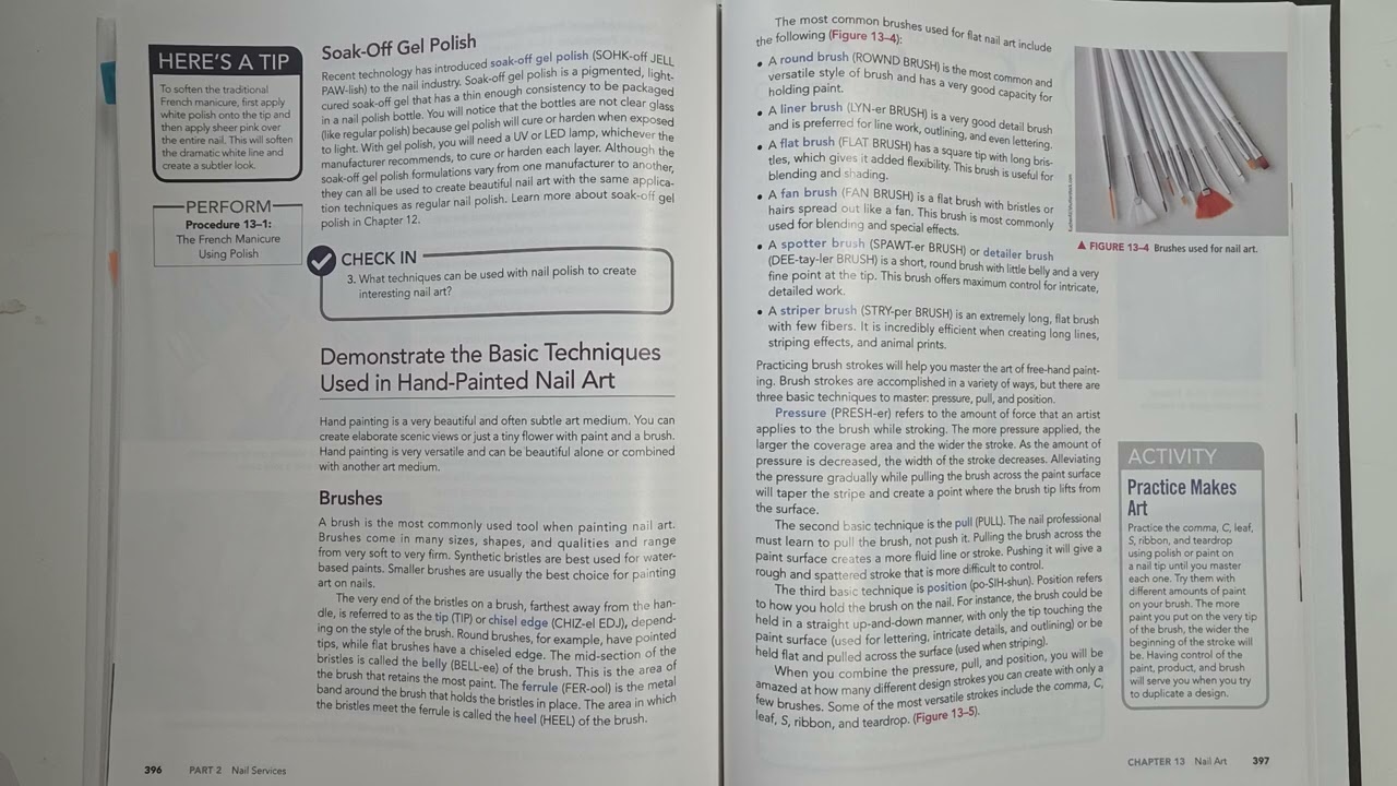 Milady NAILS Chapter 13 Pages 396-398 Nail Art