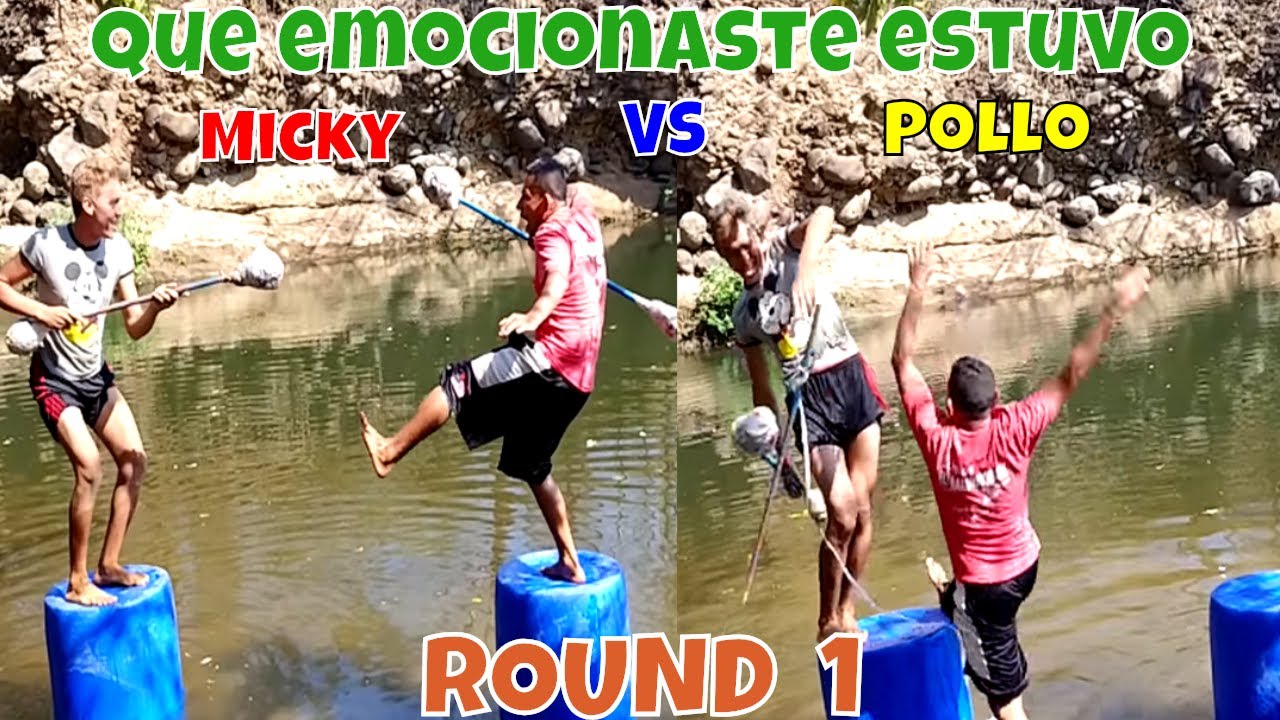 DIVERTIDISIMO! Luchas de fuerza sobre el agua🤼‍♂️ El Pollo anda Crazy que será?🤣 Parte 9