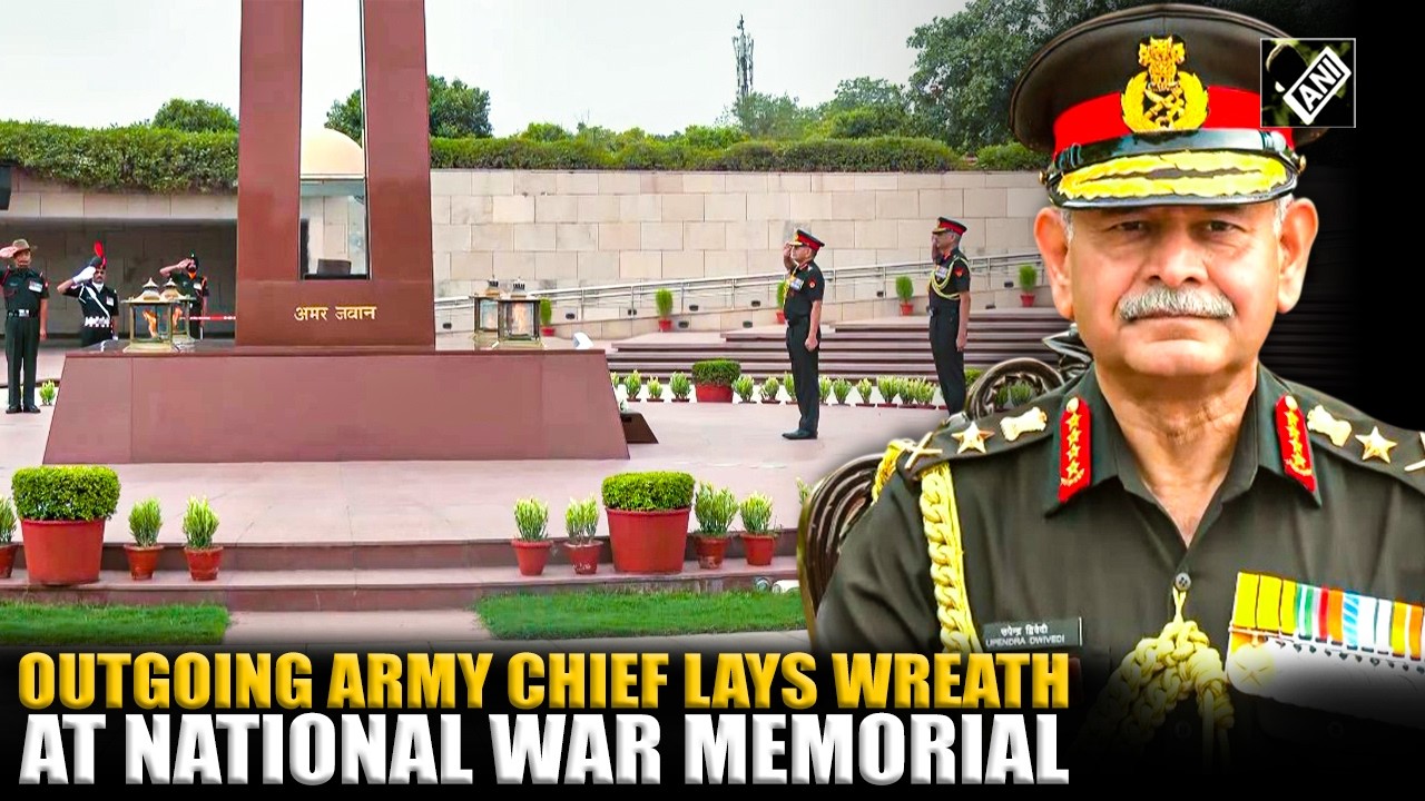 Watch! Outgoing Indian Army Chief Gen Upendra Dwivedi lays wreath at the National War Memorial