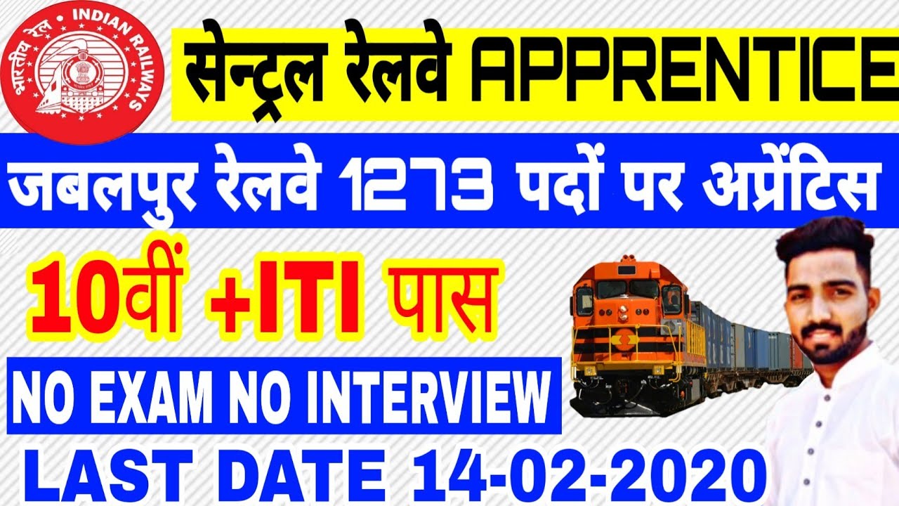 WCR JABALPUR RAILWAY APPRENTICE 2020 WEST CENTRAL RAILWAY RECRUITMENT 2020 1273 APPRENTICE ITI PASS