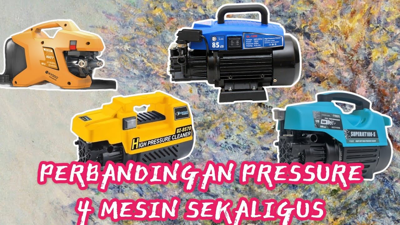 UJI TEKANAN 4 MESIN SEKALIGUS | MANA YANG LEBIH UNGGUL? | Power Struggle Four High Pressure Washer