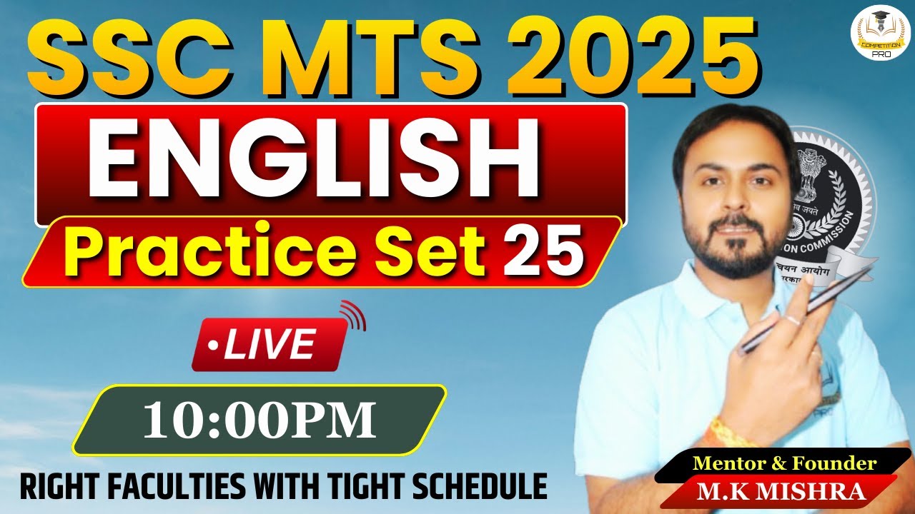 ENGLISH | Practice-25 | SSC MTS 2026 | SSC MTS Batch 2026 | SSC MTS Preparation 2026 By M.K Mishra