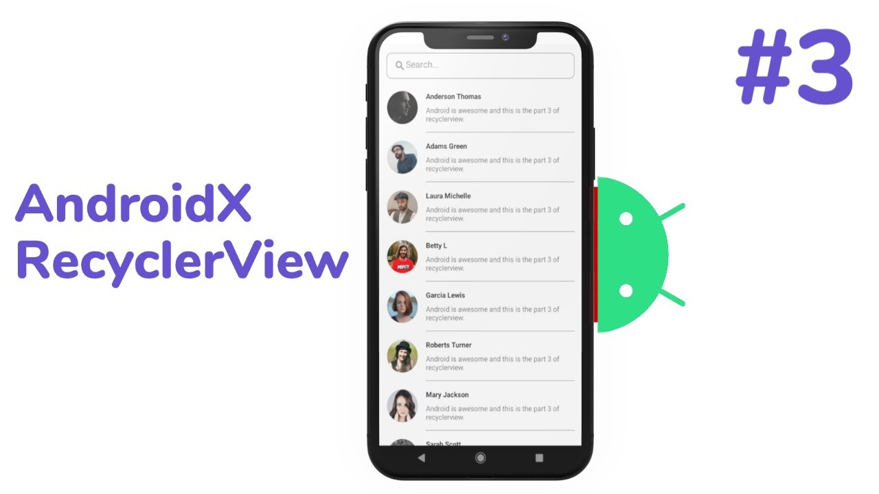 RecyclerView(AndroidX 2020): Part 3 | Setup RecyclerView | Android Studio Tutorial