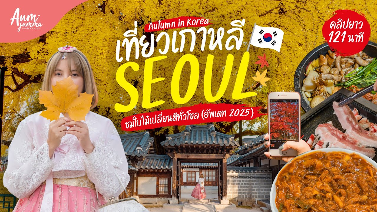 เที่ยวเกาหลี 🇰🇷 โซล (Seoul) 서울 รวมพิกัดจุดใบไม้เปลี่ยนสี (อัพเดทปี 2025) คลิปยาว | VLOG