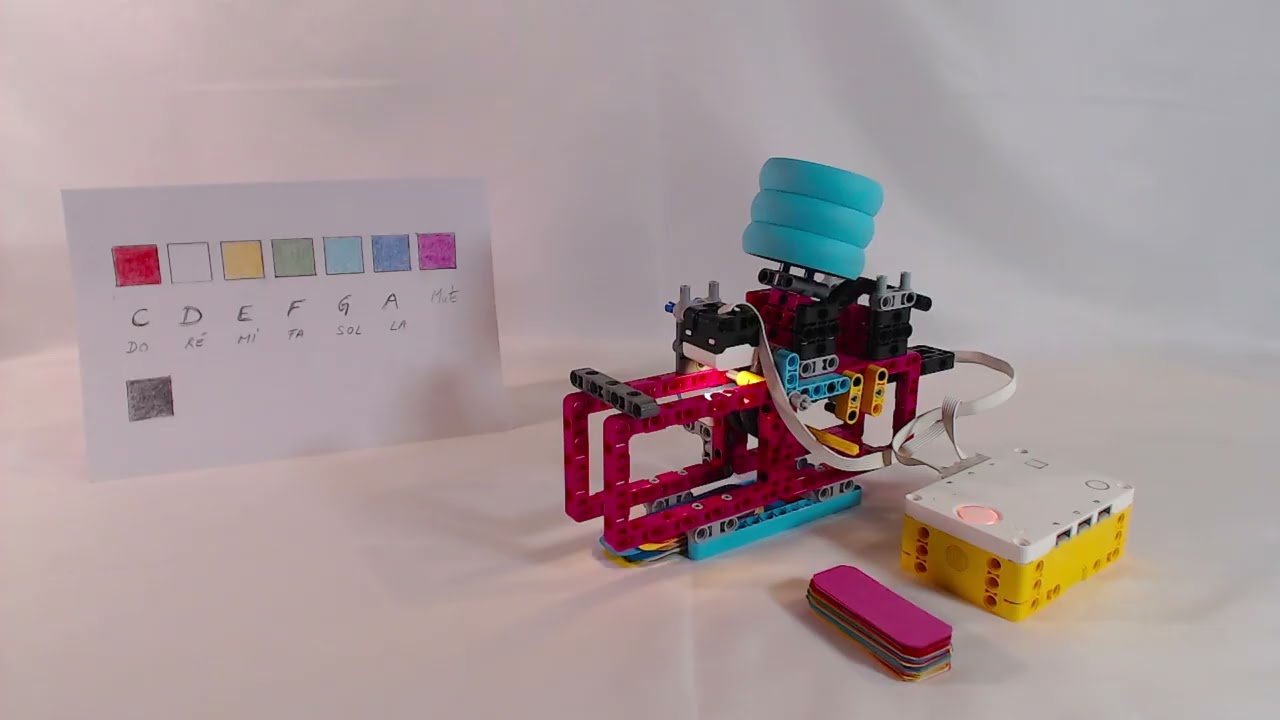 [LEGO TECHNIC/SPIKE] Musicbox with Color Card Notes / Boite à musique avec notes de couleurs