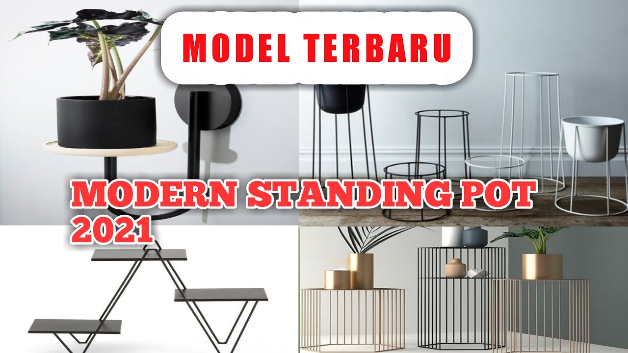 MODEL RAK BUNGA MODERN MINIMALIS | STANDING POT DARI BESI BETON