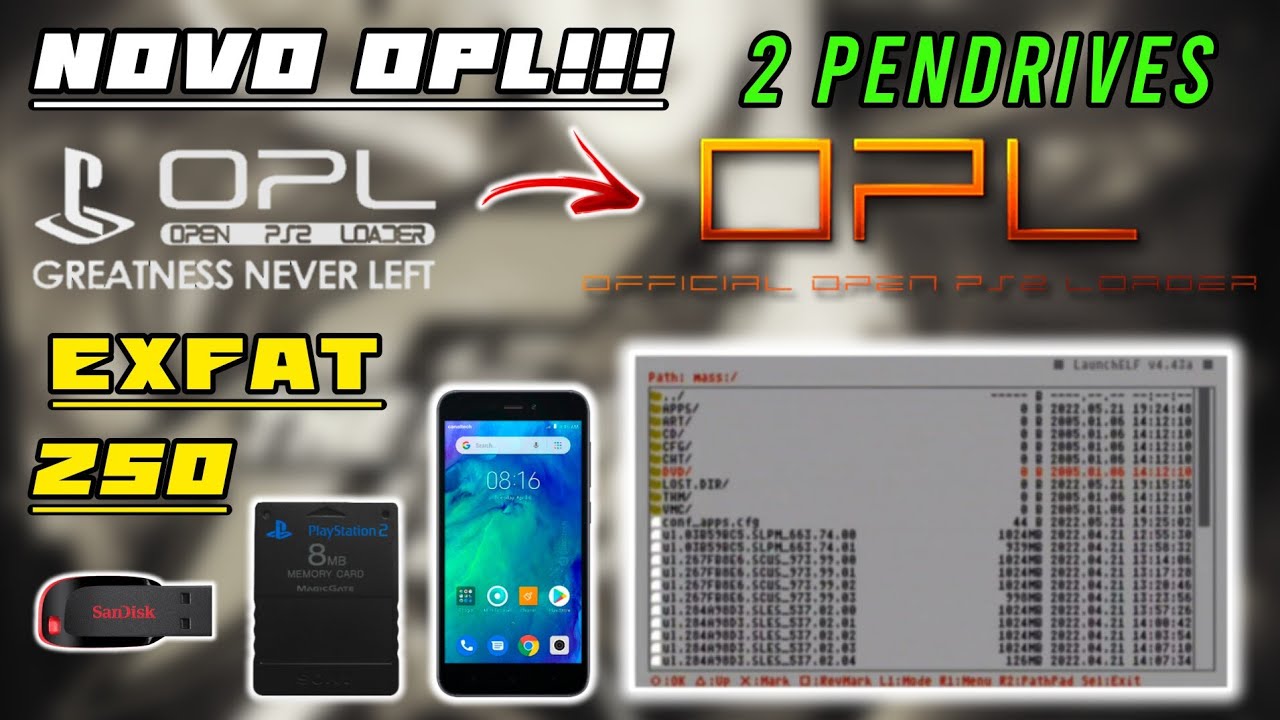 NOVO OPL!!! Suporta ExFat, ZSO, 2 Pendrives + TRADUÇÃO, Como ATUALIZAR Pelo Celular SEM ERRO! PS2