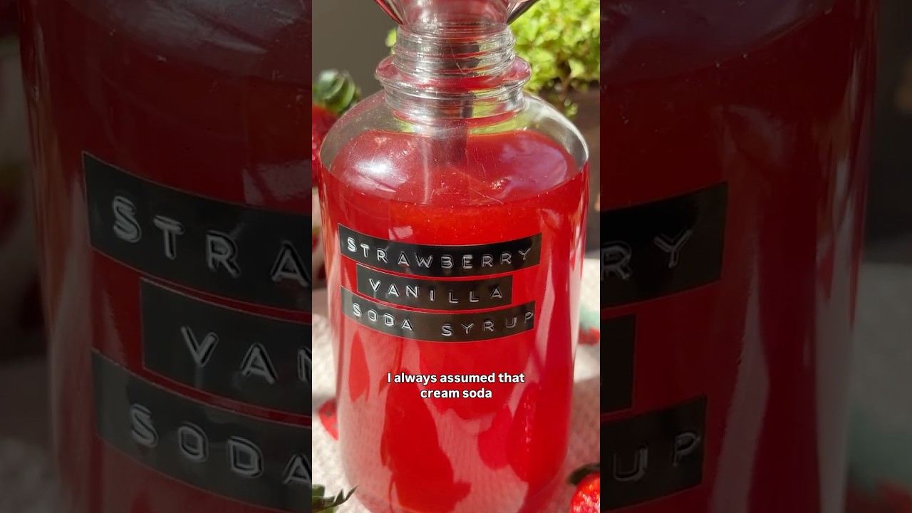 Домашняя клубничная сливочная газировка 🍓🥤
