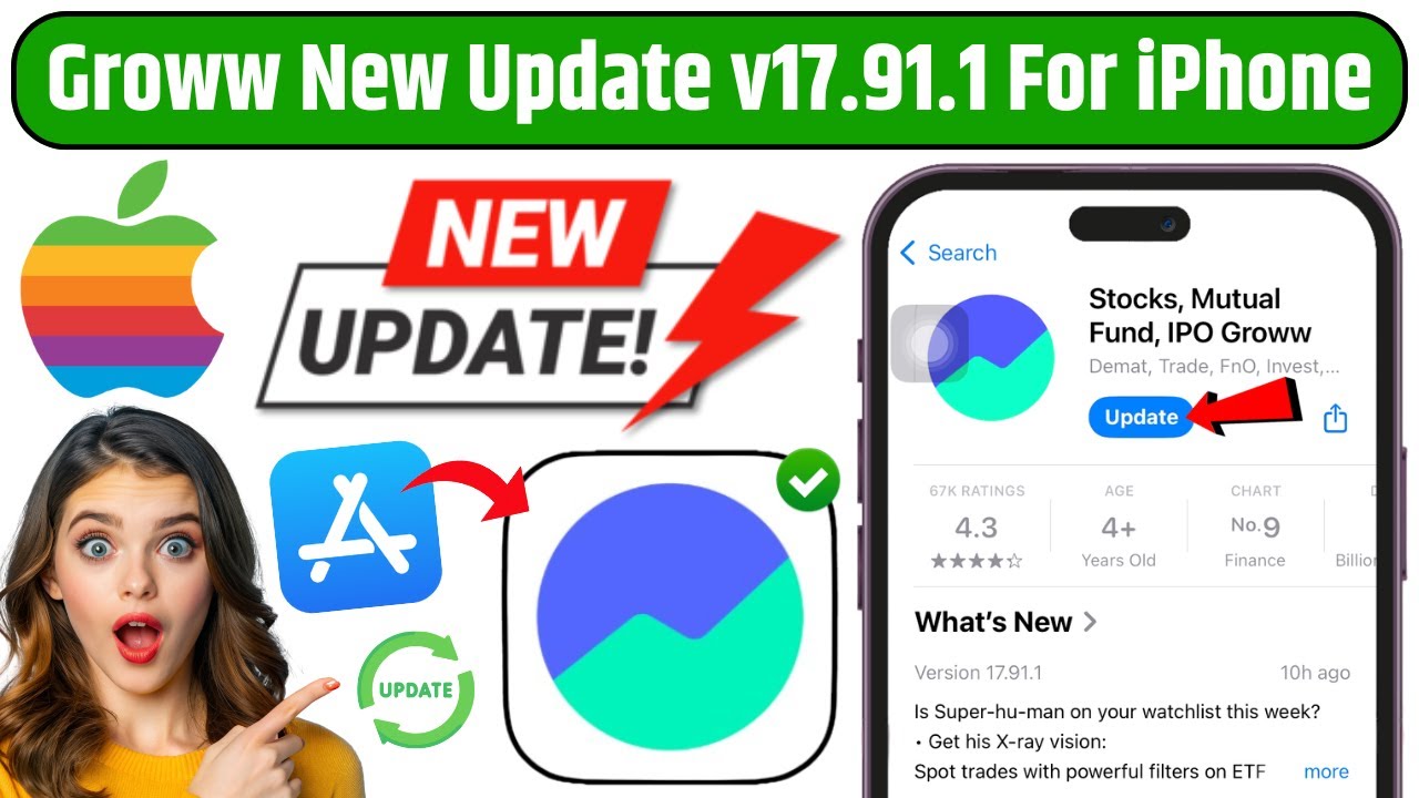 ⚡Stocks, Mutual Fund, IPO Groww New Update v17.91.1 For iPhone | Groww App New Update App Store iOS